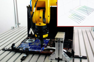 Roboter-Montage für biegsame Kabel mit Kraft-Momenten-Sensor