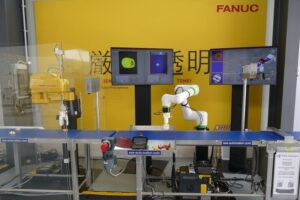 Fanuc-Roboter prüfen Donuts von oben und unten
