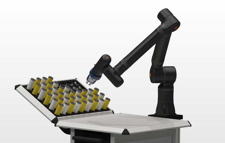 Kompakte CNC-Cobot-Zelle von IBK und Kassow Robots