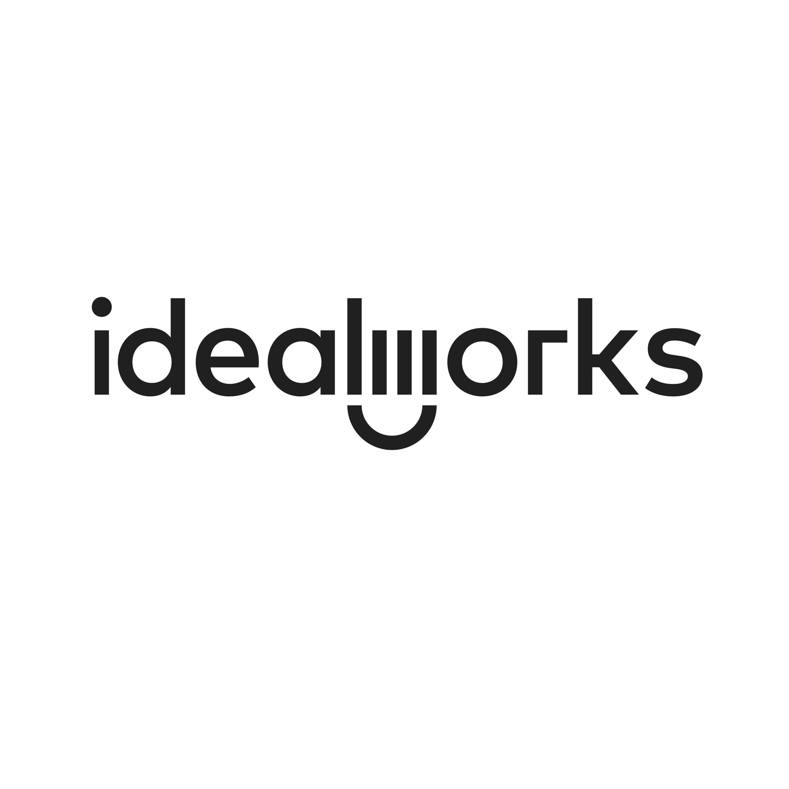 Das Wortbild Logo der Firma idealworks.