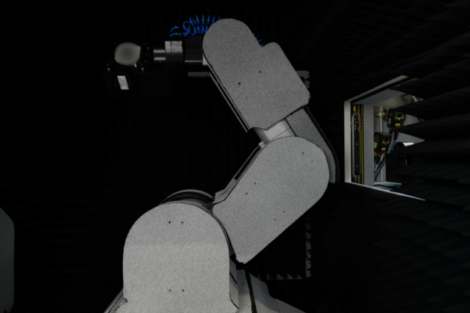 Flexibler Mitsubishi-Roboter beim Radarsensoren-Test von Noffz